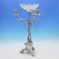 Naturalistic Victorian Sterling Silver Centrepiece or Epergne - Birmingham 1856