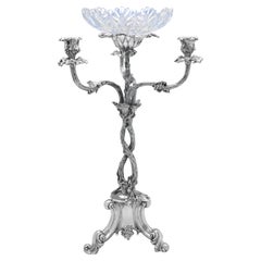 Antique Naturalistic Victorian Sterling Silver Centrepiece or Epergne - Birmingham 1856