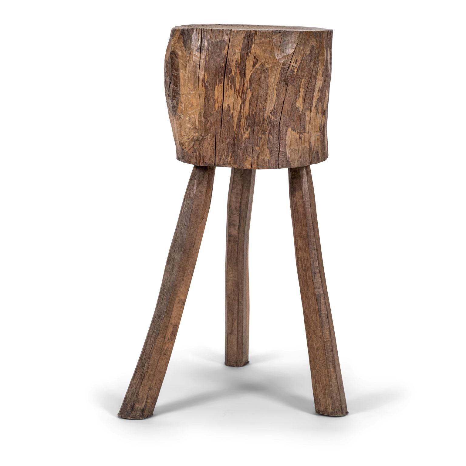 Rustic Naturally Bleached Butcher Block Side Table