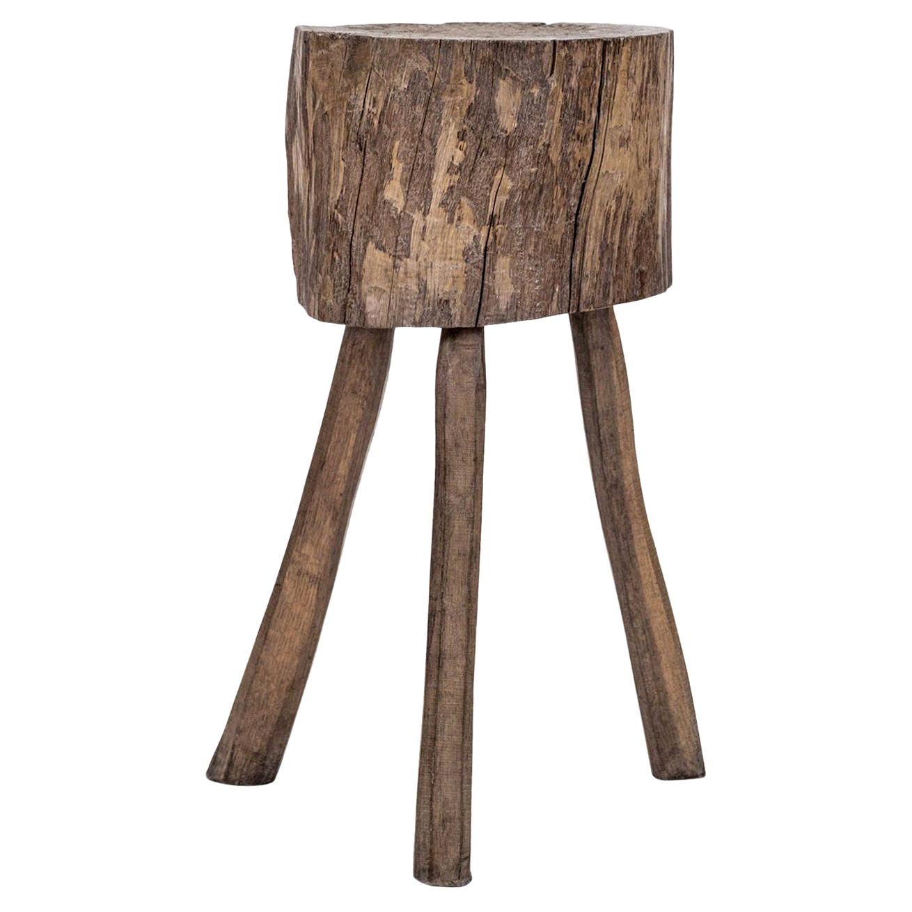 Naturally Bleached Butcher Block Side Table