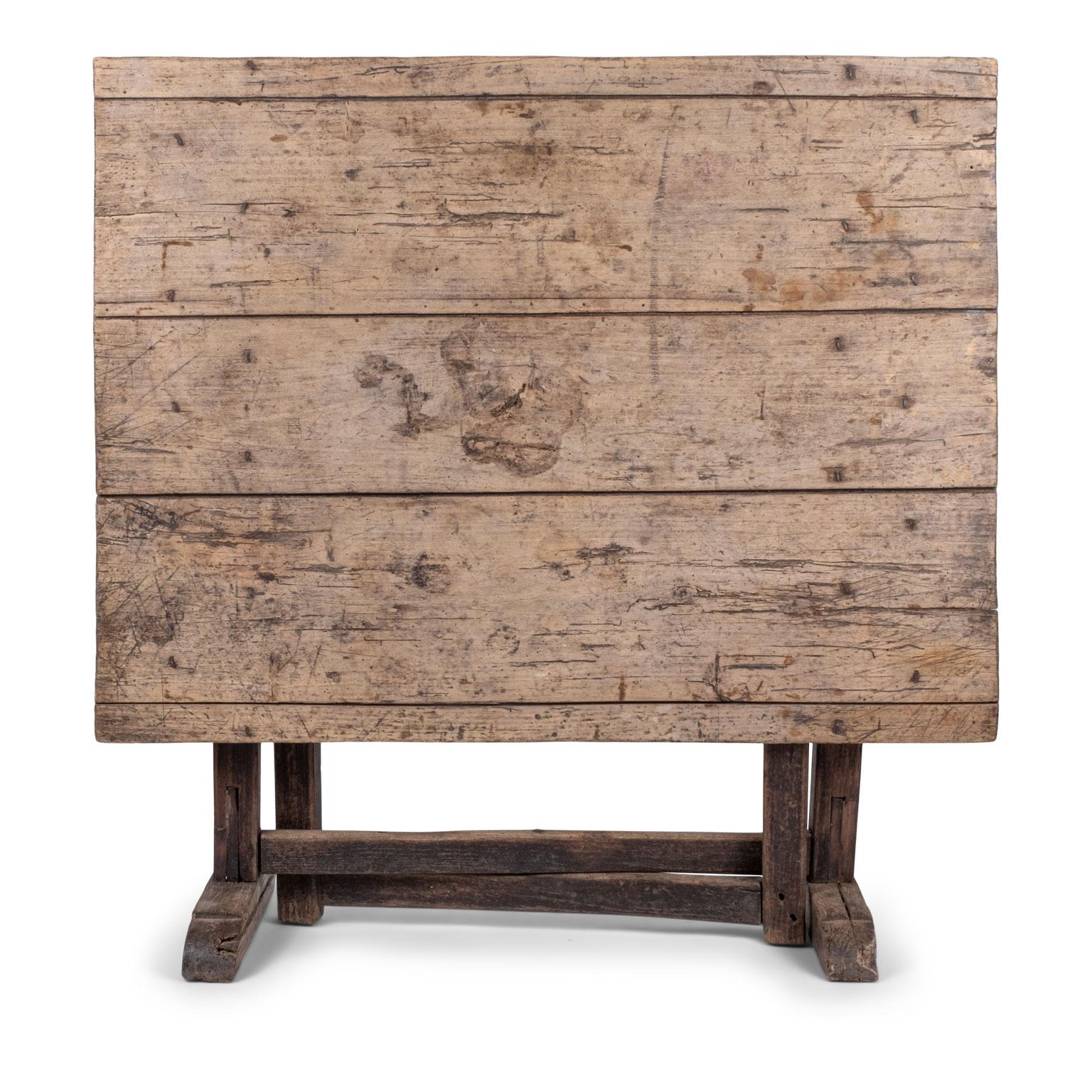 19th Century Naturally Bleached Oak Wine Tasting Table