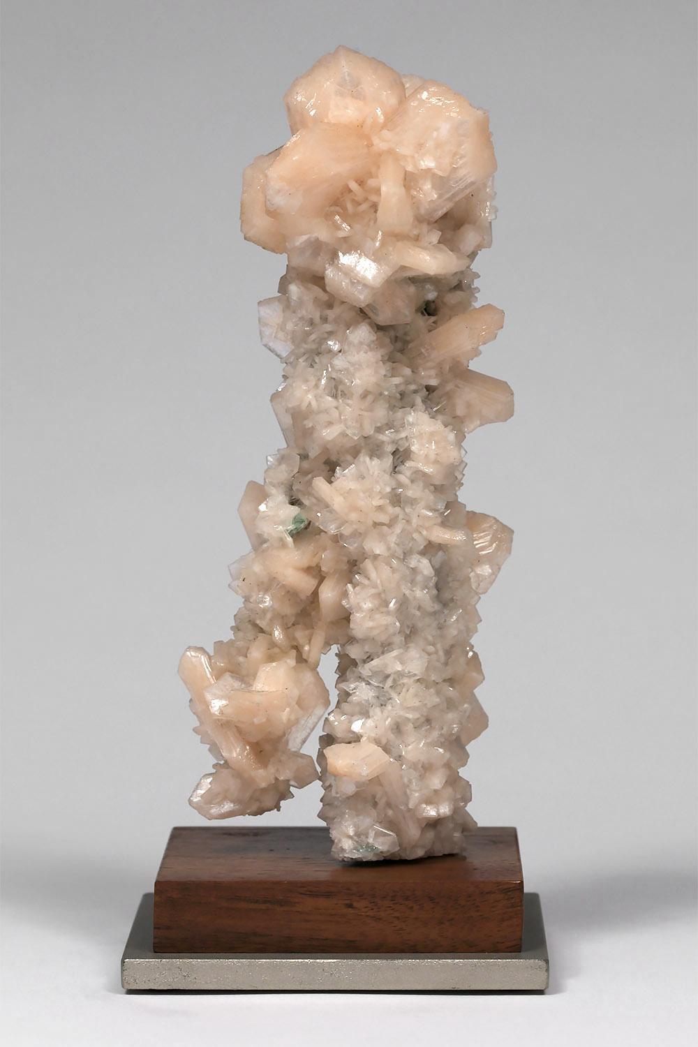 Other Naturally-Formed Mineral Specimen Peach Stilbite on Apophyllite Sculpture For Sale