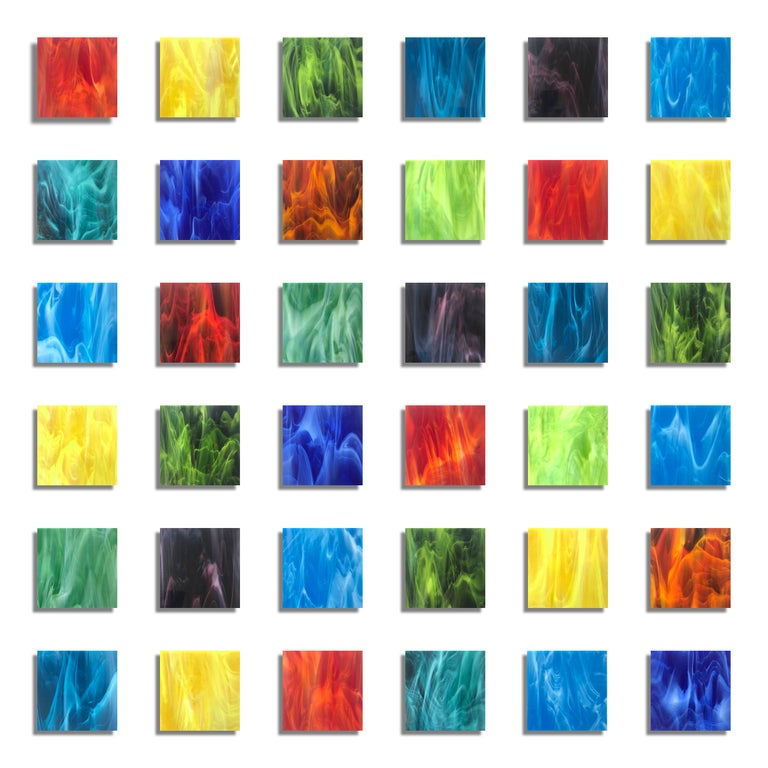 "Nature" 36 Piece Glass Wall Sculpture Set For Sale at 1stDibs