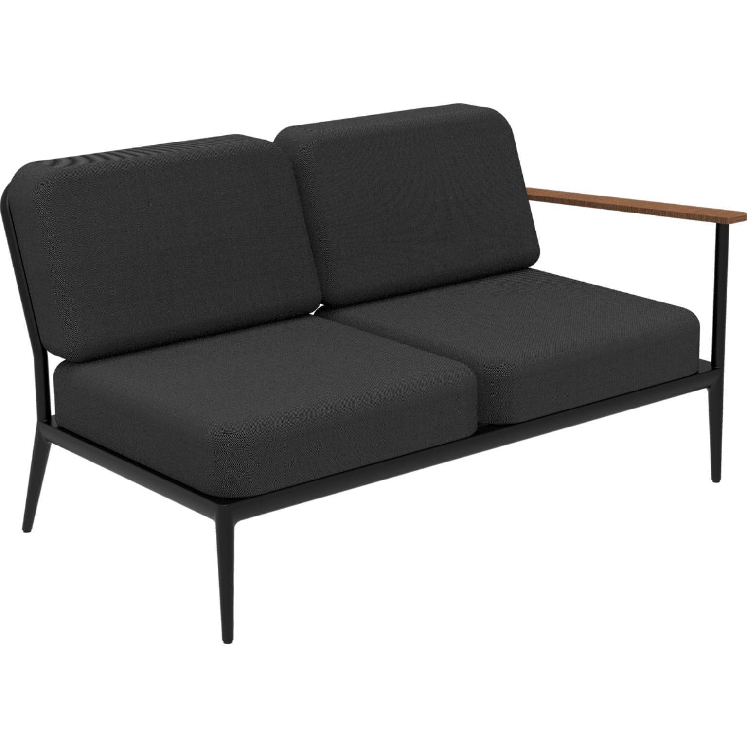 Nature Black Double Left modular sofa by MOWEE
Dimensions: D85 x W144 x H81 cm (seat height 42 cm).
Material: Aluminum, upholstery and Iroko Wood.
Weight: 29 kg.
Also available in different colors and finishes.

An unmistakable collection for