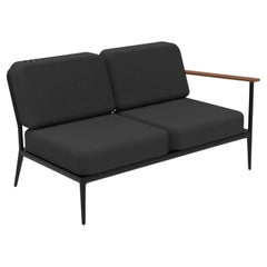 Schwarzes, modulares Nature-Sofa mit doppeltem Fuß von MOWEE