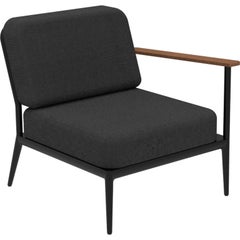 Canapé modulaire noir « Nature » à dossier droit de MOWEE