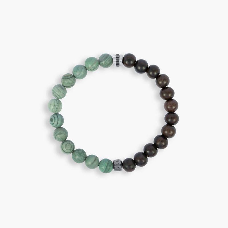 Pulsera Nature con madera de ébano y jaspe verde en plata rodiada, talla S

Inspirada en la naturaleza, nuestra nueva pulsera 