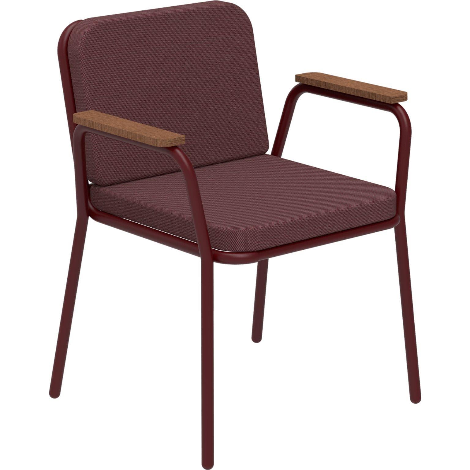 Nature Burgundy Armchair by MOWEE
Dimensions: D60 x W67 x H83 cm (seat height 42 cm).
Material: Aluminum, upholstery and Iroko Wood.
Weight: 5 kg.
Also available in different colors and finishes. Please contact us.

An unmistakable collection
