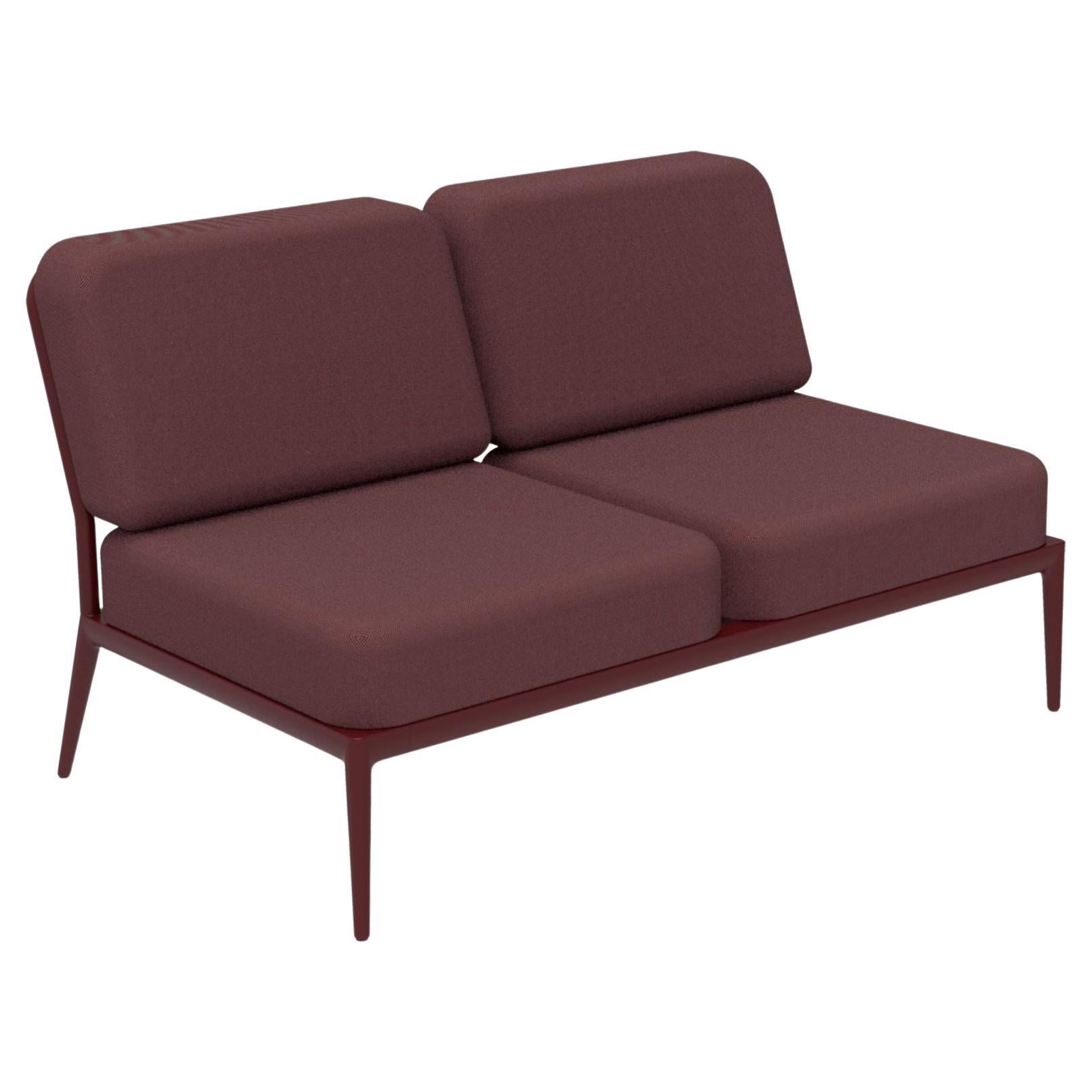 Nature Burgundy Double Central Modular Sofa by MOWEE For Sale