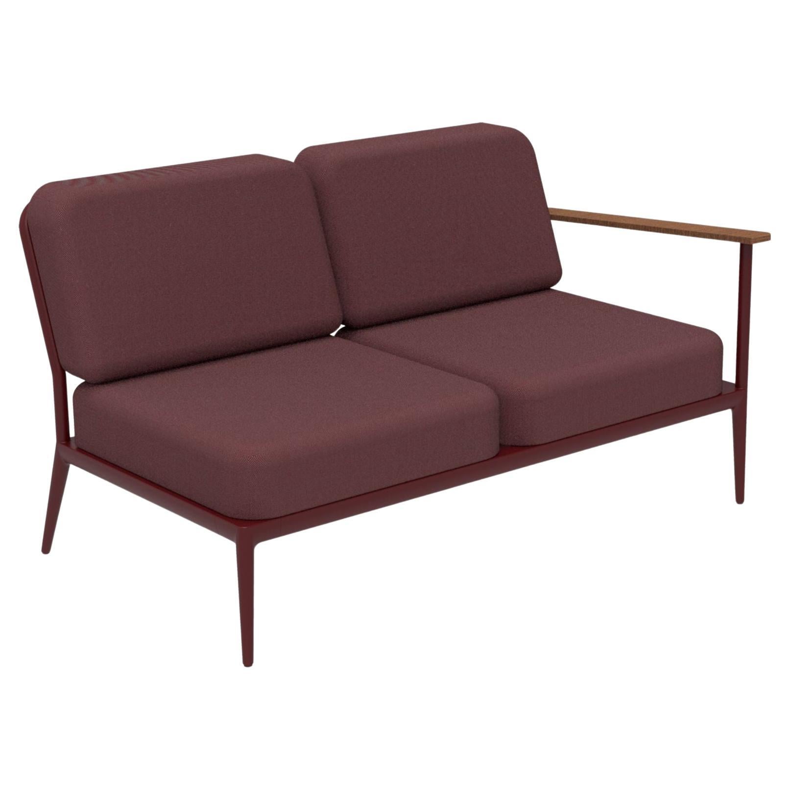 Nature Burgundy Double Left Modular Sofa by MOWEE For Sale