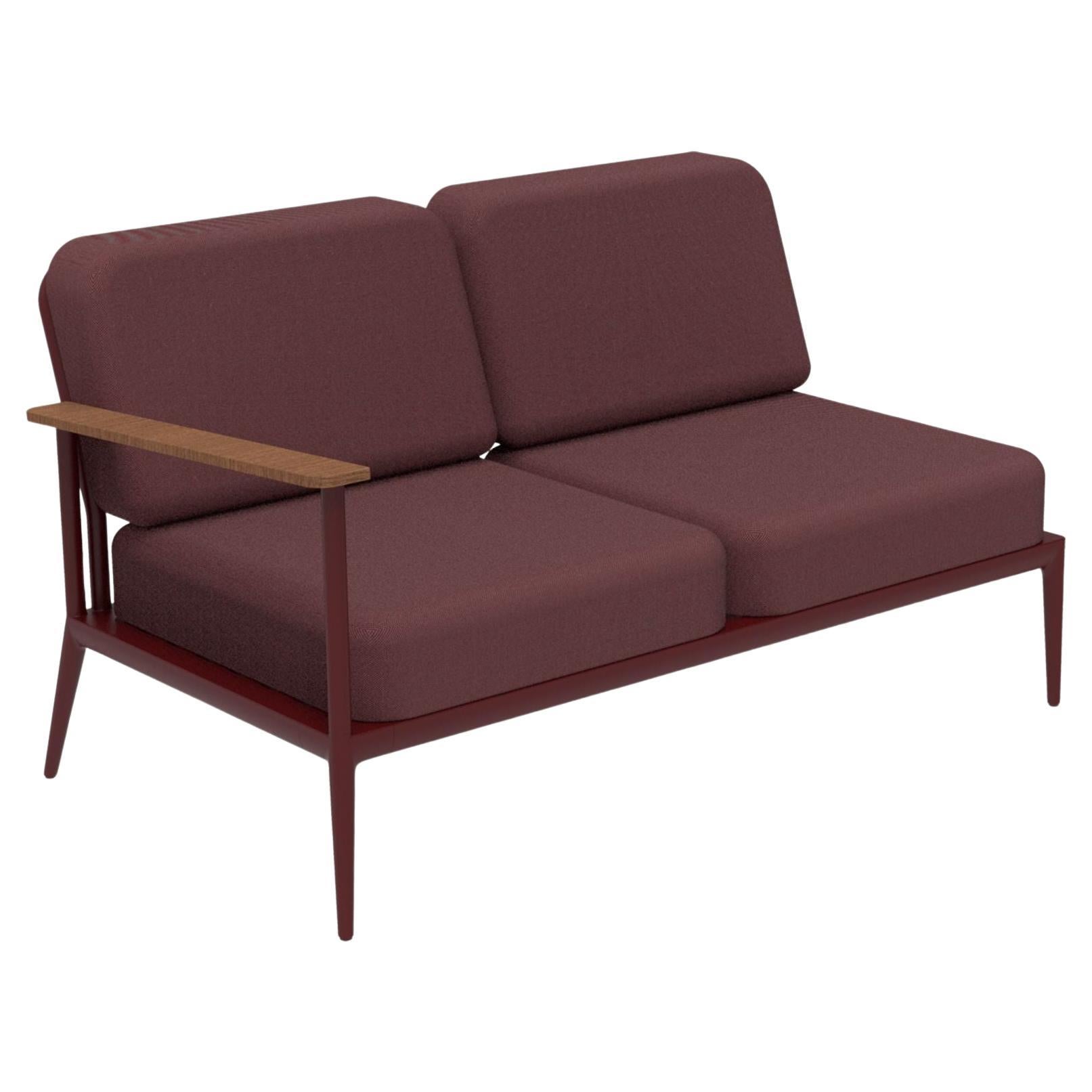 Nature Burgundy Double Right Modular Sofa by Mowee