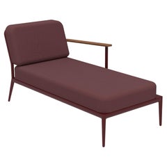 Nature Burgundy Left Chaise Lounge by Mowee