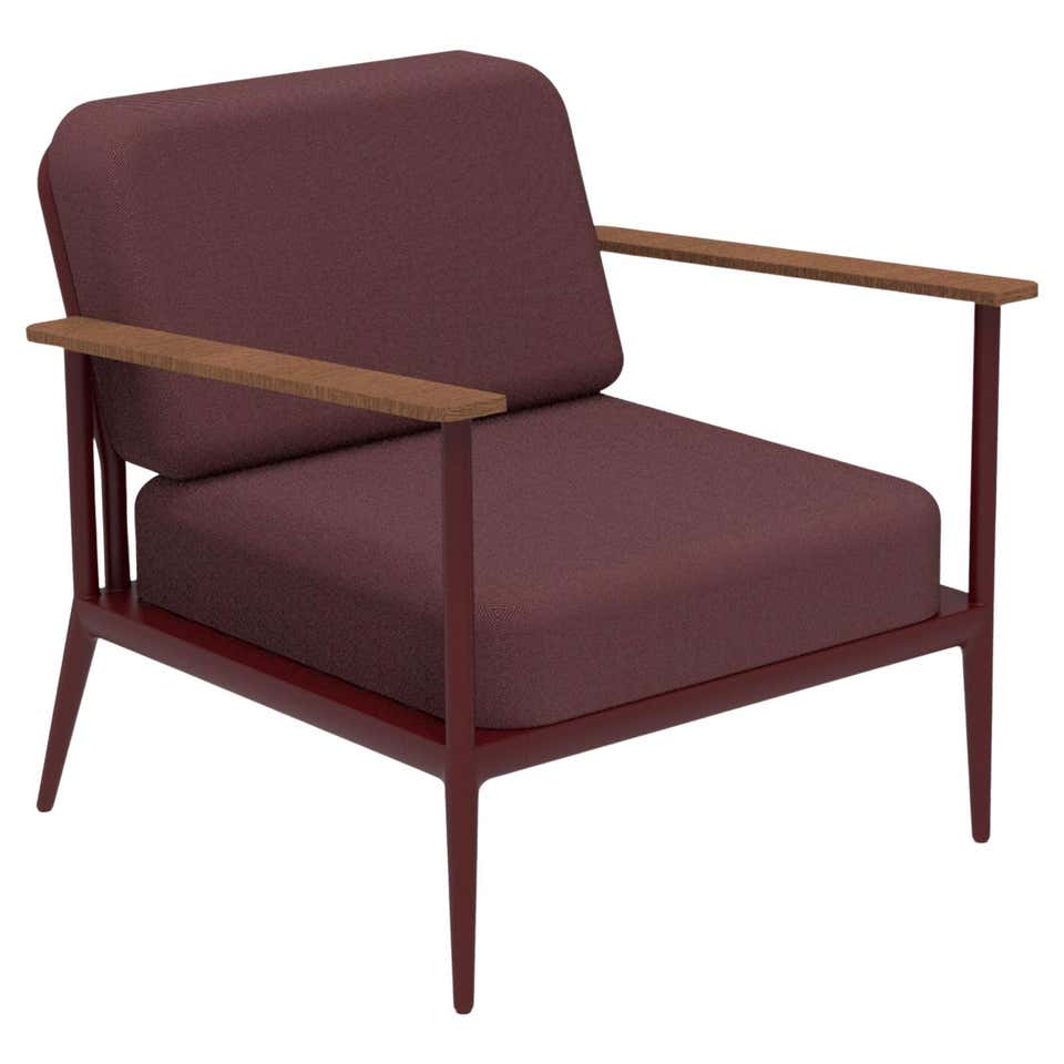 Luxurious Handwoven Burgundy Boucle Anar Lounge Chair by Chapter Studio ...