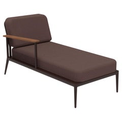 Chaise longue droite chocolat Nature de MOWEE