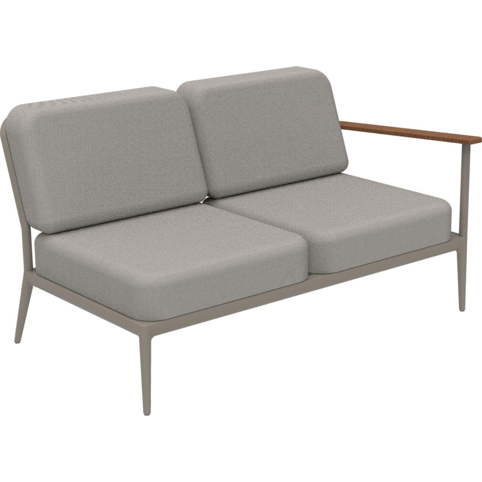 Nature Cream Double Left modular sofa by MOWEE
Dimensions: D85 x W144 x H81 cm (seat height 42 cm).
Material: Aluminum, upholstery and Iroko Wood.
Weight: 29 kg.
Also available in different colors and finishes. 

An unmistakable collection for