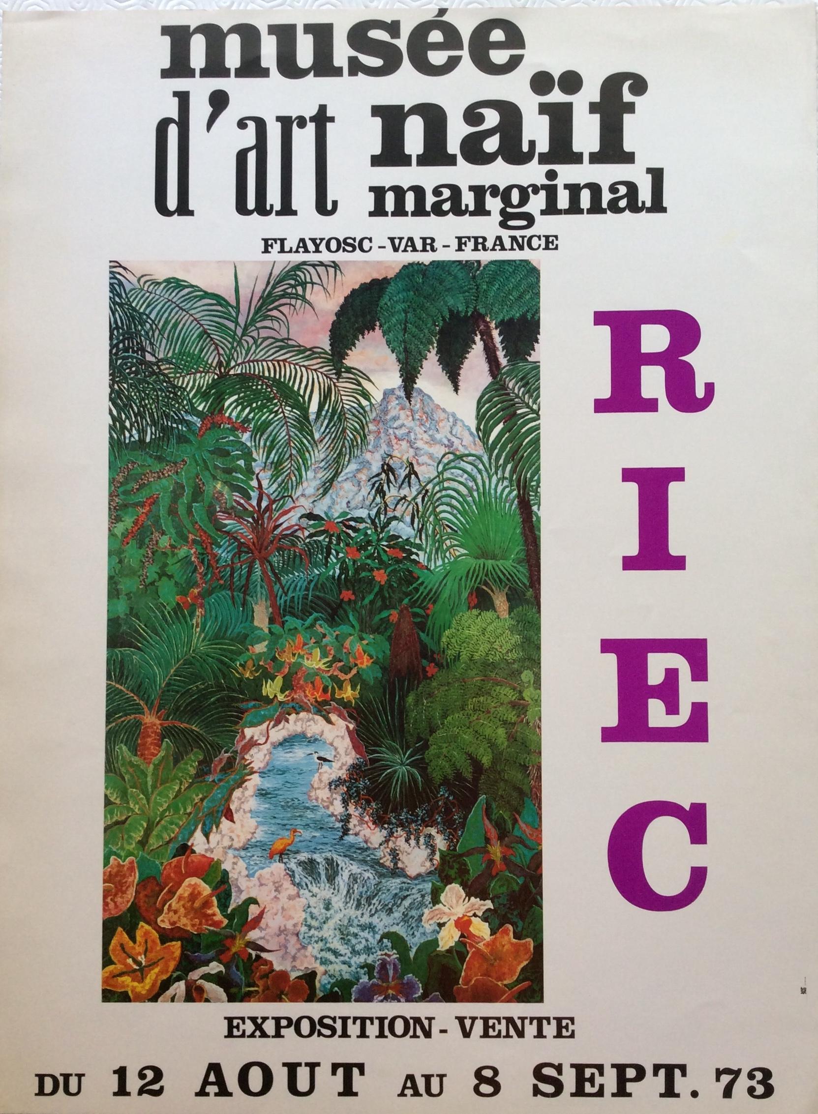 Mid-Century Modern 1970s Landscape Art Exhibition Poster from Musee d'Art Naif Marginal