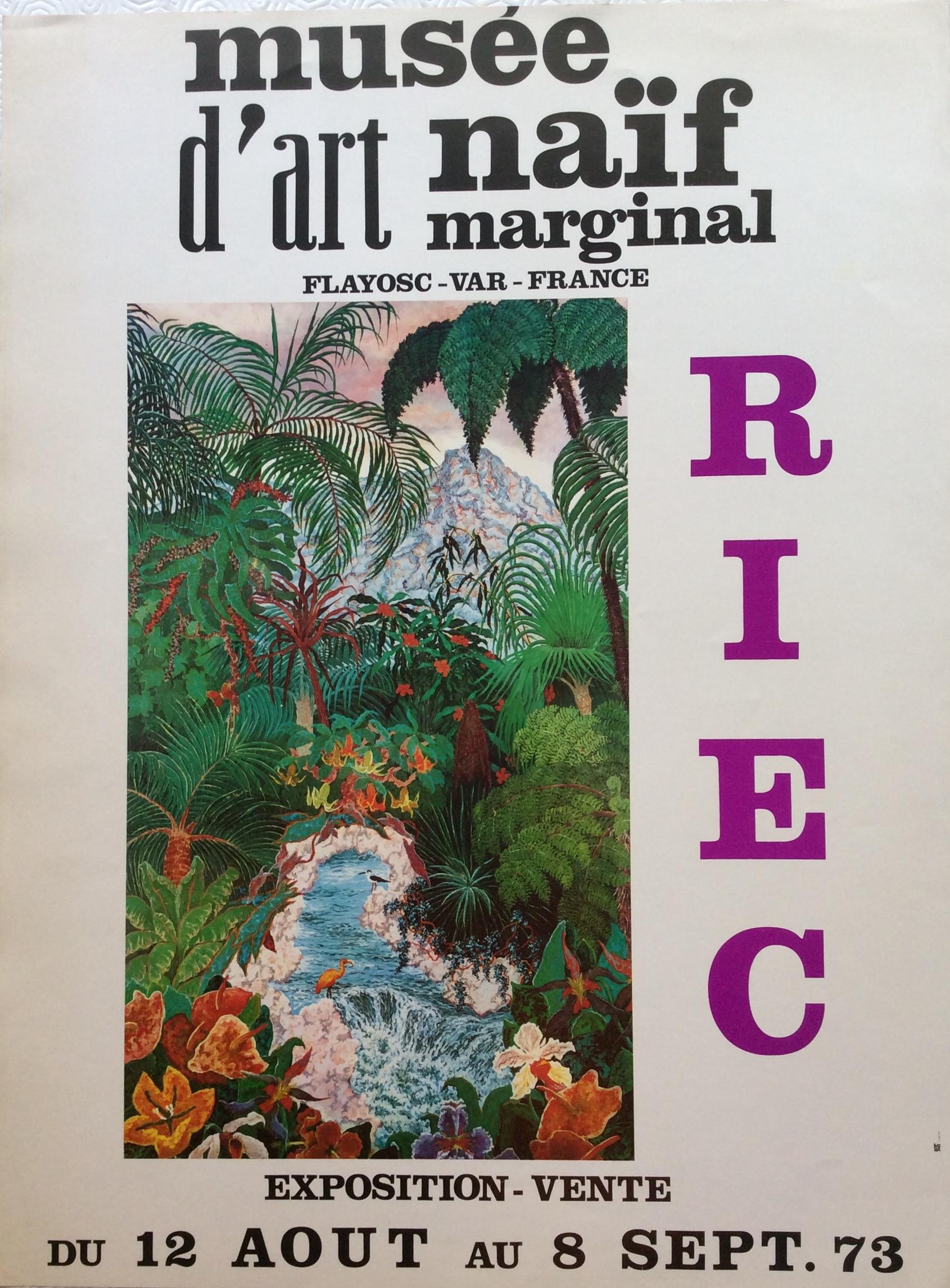 Paper Nature Depicted 1970s Vintage Riec Art Exhibition Poster