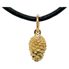 "Nature Doo-Dad" Baby Pinecone Charm, Fob or Pendant in 18 Karat Yellow Gold
