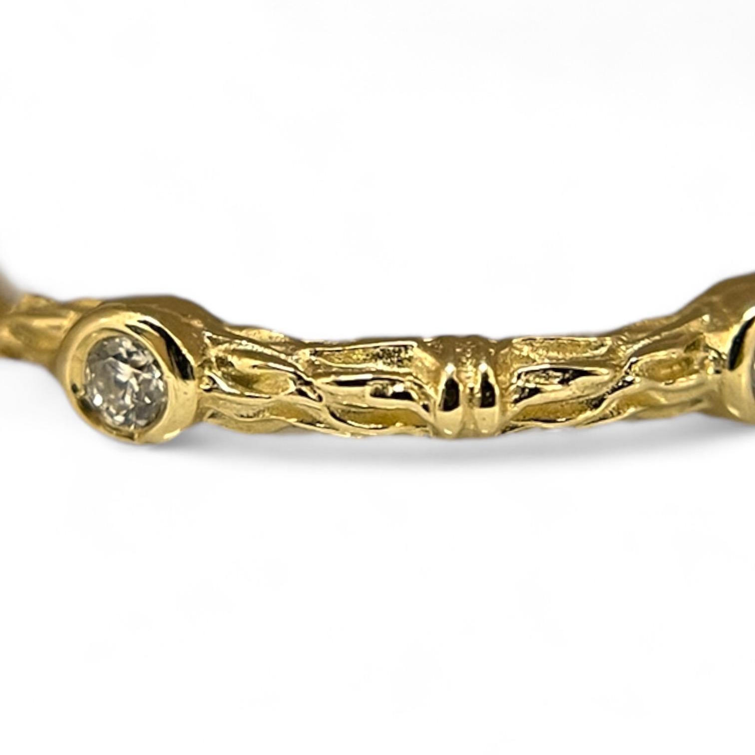 Nature-inspirierter Diamantring aus 18 Karat Gold mit 0,15 TCW natürlichen Diamanten (Moderne) im Angebot