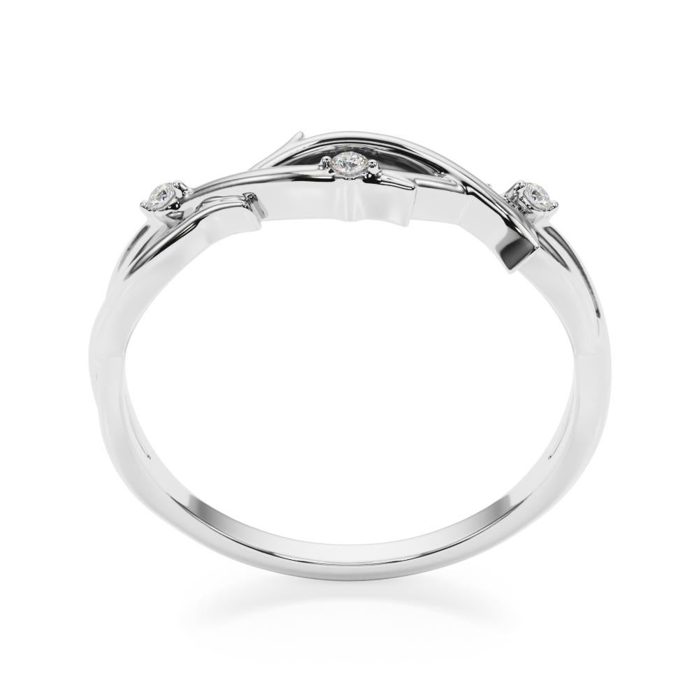 Von der Nature inspirierter Diamant-Rankenring aus 14k Weißgold im Zustand „Neu“ im Angebot in New York, NY