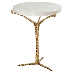 Nature inspired Estremoz marble cast brass Alentejo side table by InsidherLand