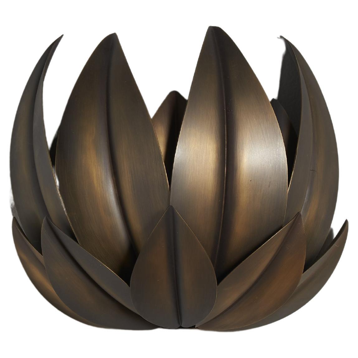 Nature Inspired Light Bronze Wall Sconce "Leaves" by Doulers Architecture For Sale