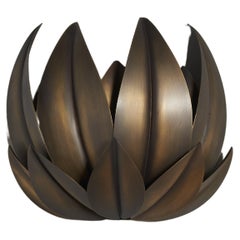 Nature Inspired Light Bronze Wall Sconce "Leaves" by Doulers Architecture