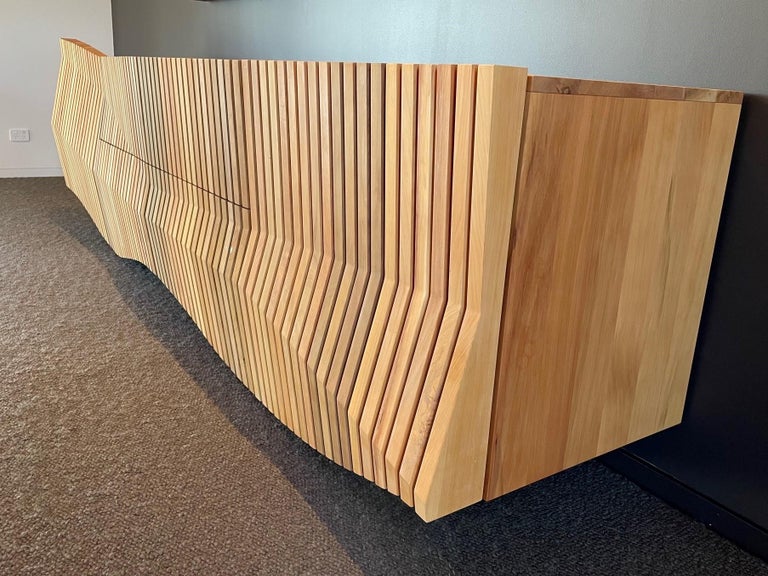 Nature Inspired Modern Organic Credenza Made from Sustainable River Rescued Wood For Sale 4