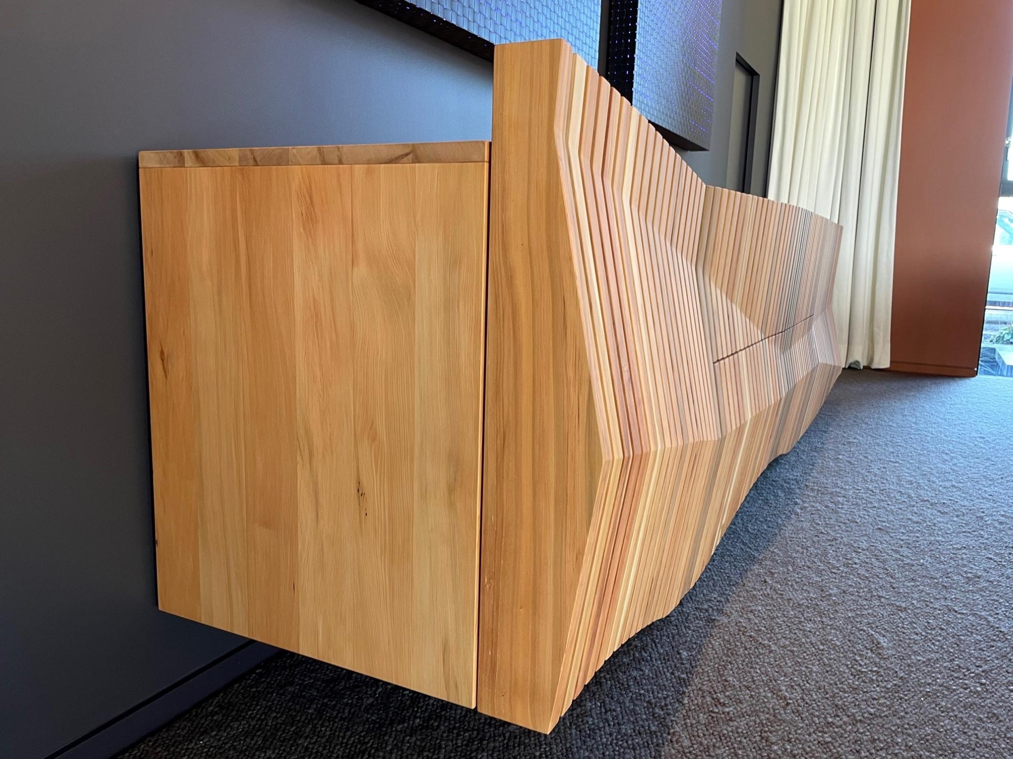 Nature Inspired Modern Organic Credenza Made from Sustainable River Rescued Wood For Sale 5