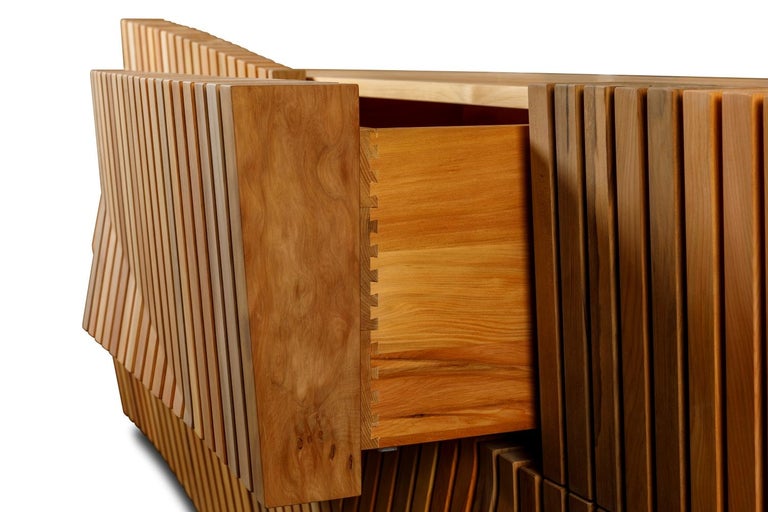 Contemporary Nature Inspired Modern Organic Credenza Made from Sustainable River Rescued Wood For Sale