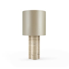 Nature inspired organic Travertine stone, Arizona table lamp by InsidherLand