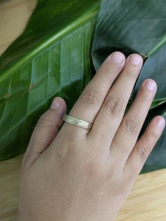 Nature-Inspired Tree Bark Men’s Ring  Solid 14K Gold