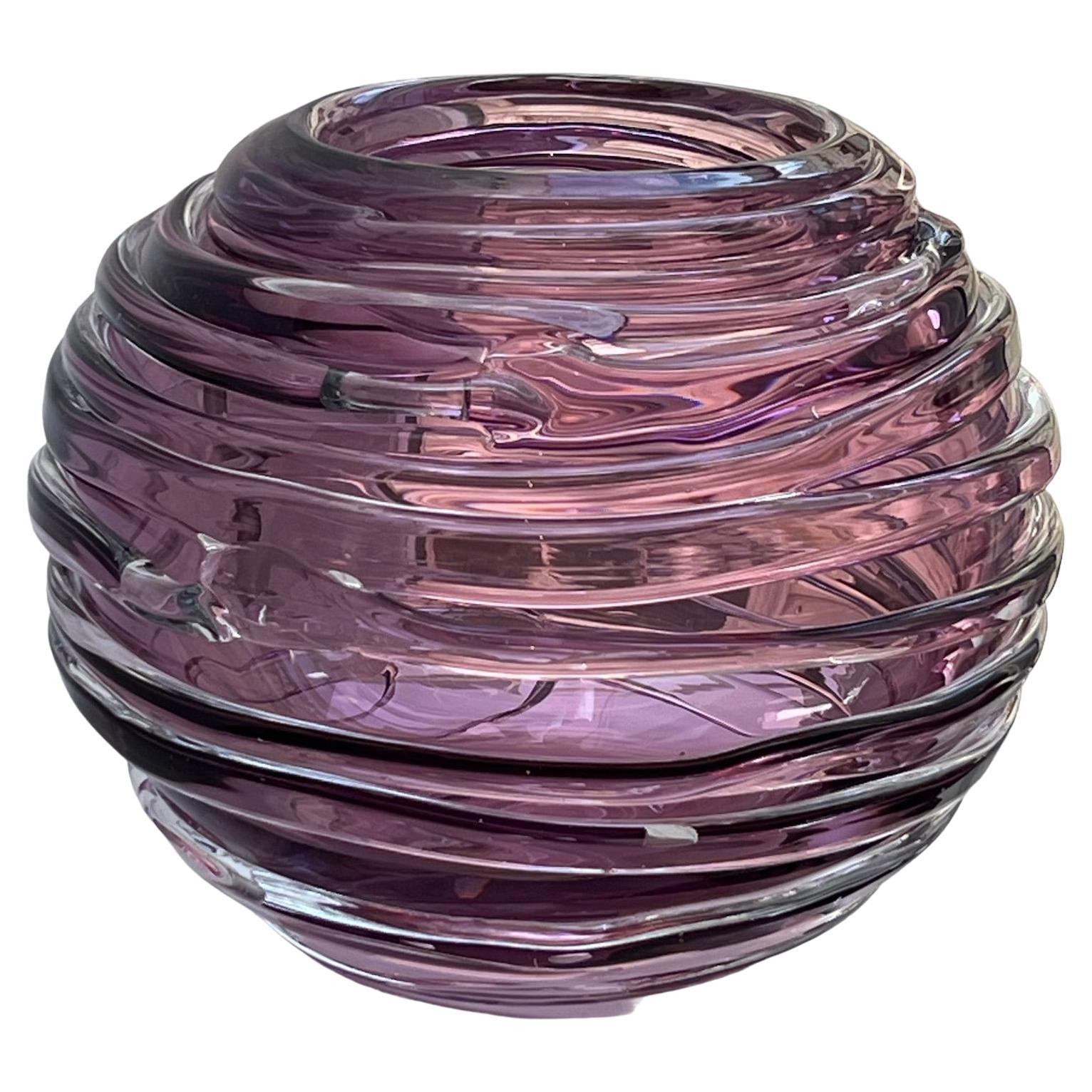 Nature Inspired Unique Amethyst Color Free-Form Sculptural Vase