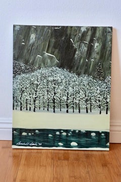 Nature-Landschaftsgemälde in Acryl von Randell Seals, 16x20, Wald-Wandbild (1998)