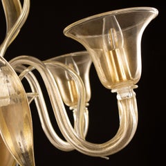 Lampadario Nature Mood 5 bracci in vetro di Murano oro Swing 275 di Multiforme in stock