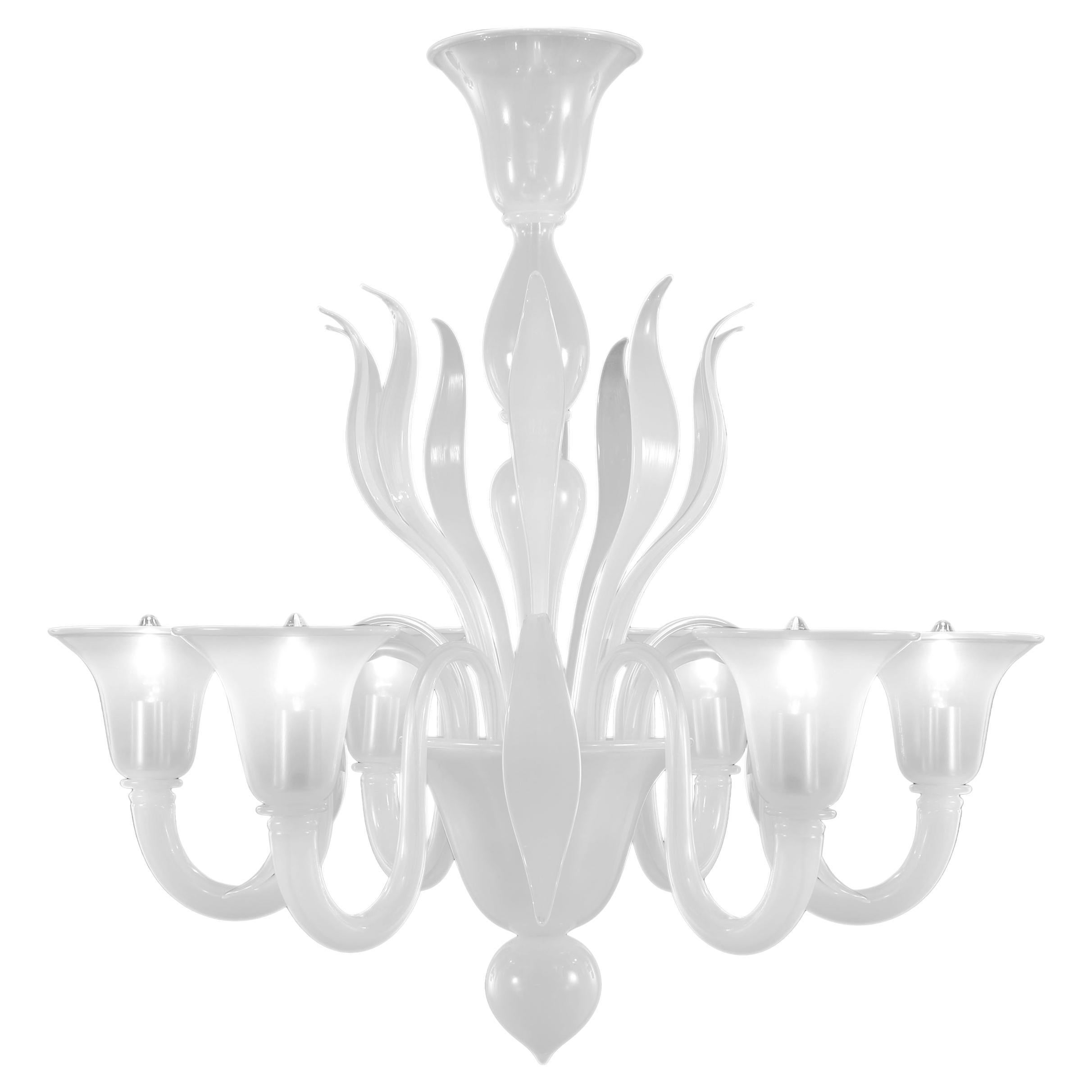 Lampadario Nature Mood a 6 bracci in vetro di Murano e seta 275 di Multiforme