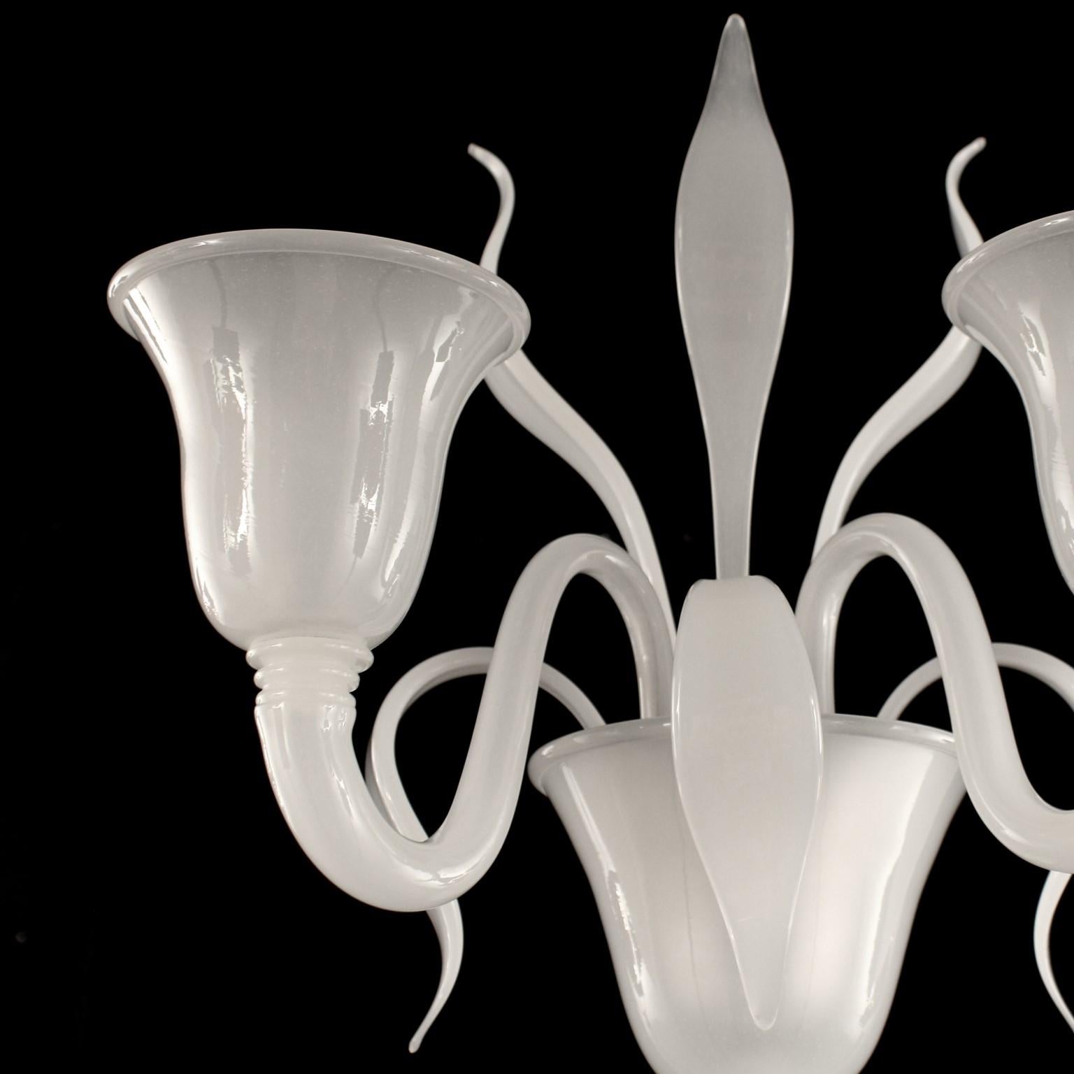 Nature Mood Sconce 2 Lights Upwards White Murano Glass Swing 275 by Multiforme In New Condition For Sale In Trebaseleghe, IT