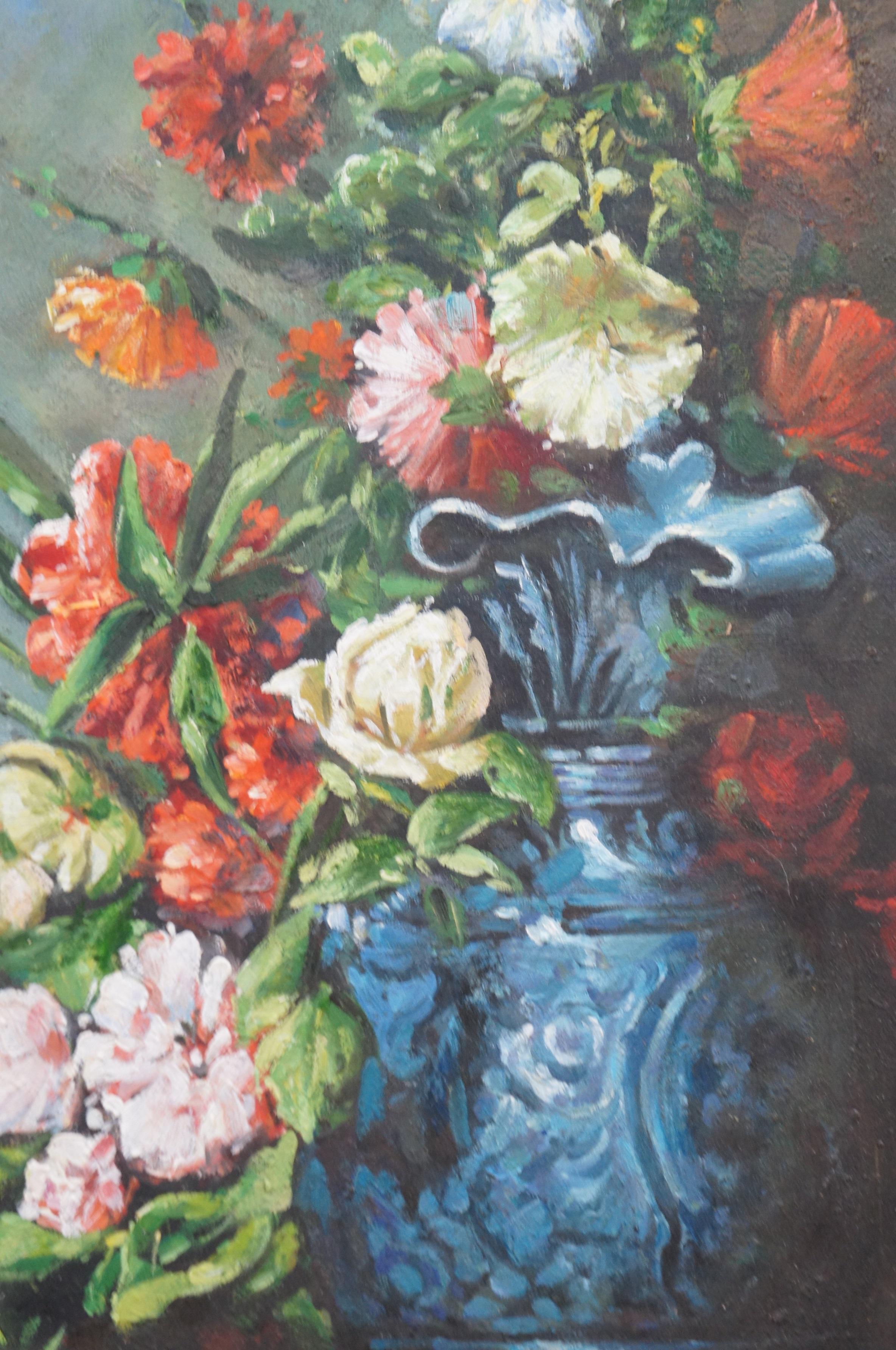 Nature Morte Aux Fruits & Flowers Still Life Oil Painting After Eugene Vidal 38