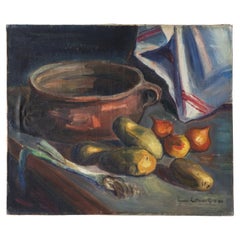 Natura morta originale francese d'epoca, 'Nature Morte D'Hiver' 1950s