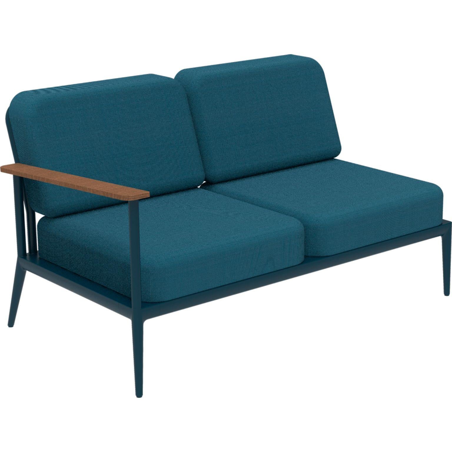 Nature Navy Double Right modular sofa by MOWEE
Dimensions: D85 x W144 x H81 cm (seat height 42 cm).
Material: Aluminum, upholstery and Iroko Wood.
Weight: 29 kg.
Also available in different colors and finishes. 

An unmistakable collection for