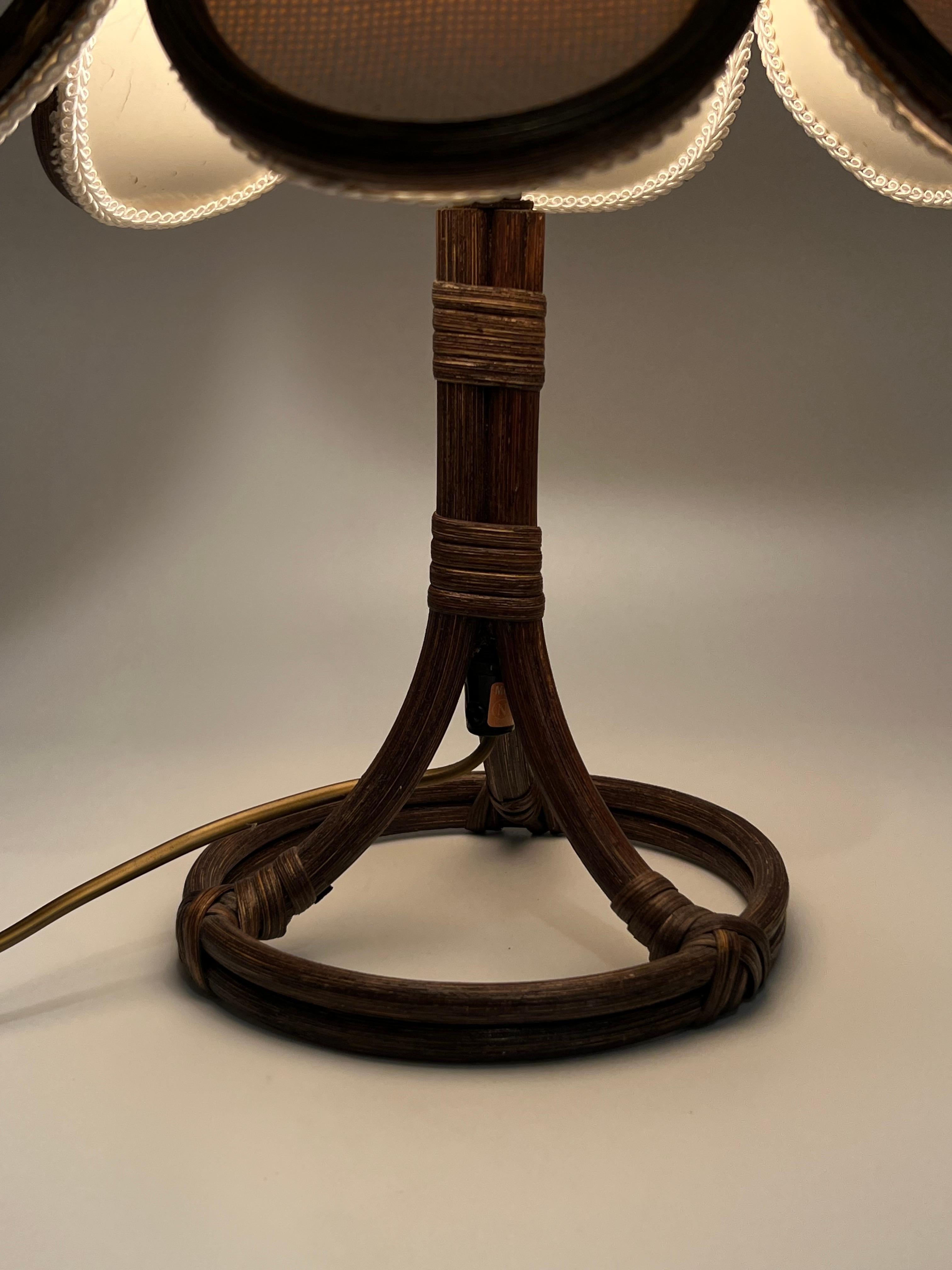 Nature Rattan Table Lamp, 1970s, Norway Design For Sale 1