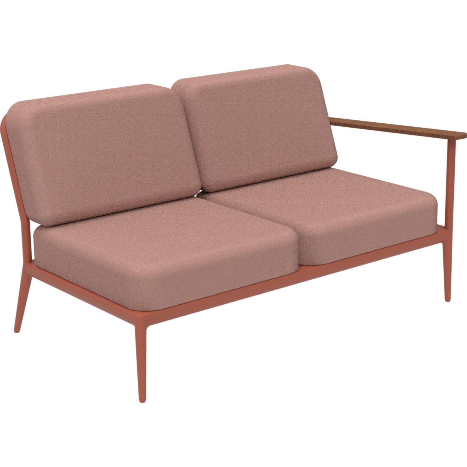 Nature Salmon Double Left modular sofa by MOWEE
Dimensions: D85 x W144 x H81 cm (seat height 42 cm).
Material: Aluminum, upholstery and Iroko Wood.
Weight: 29 kg.
Also available in different colors and finishes. 

An unmistakable collection