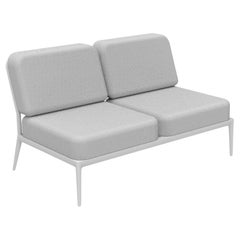 Weißes, modulares Natur-Sofa mit doppelter Zentrale von MOWEE
