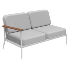 Nature White Double Right Modular Sofa by Mowee