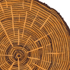 Nature‑Inspired Round Wool Rug — The Tree Calendar Orange-Beige Tones