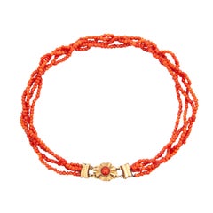 Red Coral 14K Gold Children's Beaded Necklace