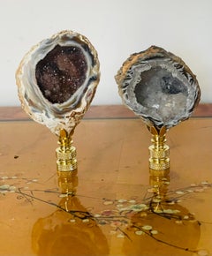 Nature’s Beauty Agate Geode Pair Lamp Finials