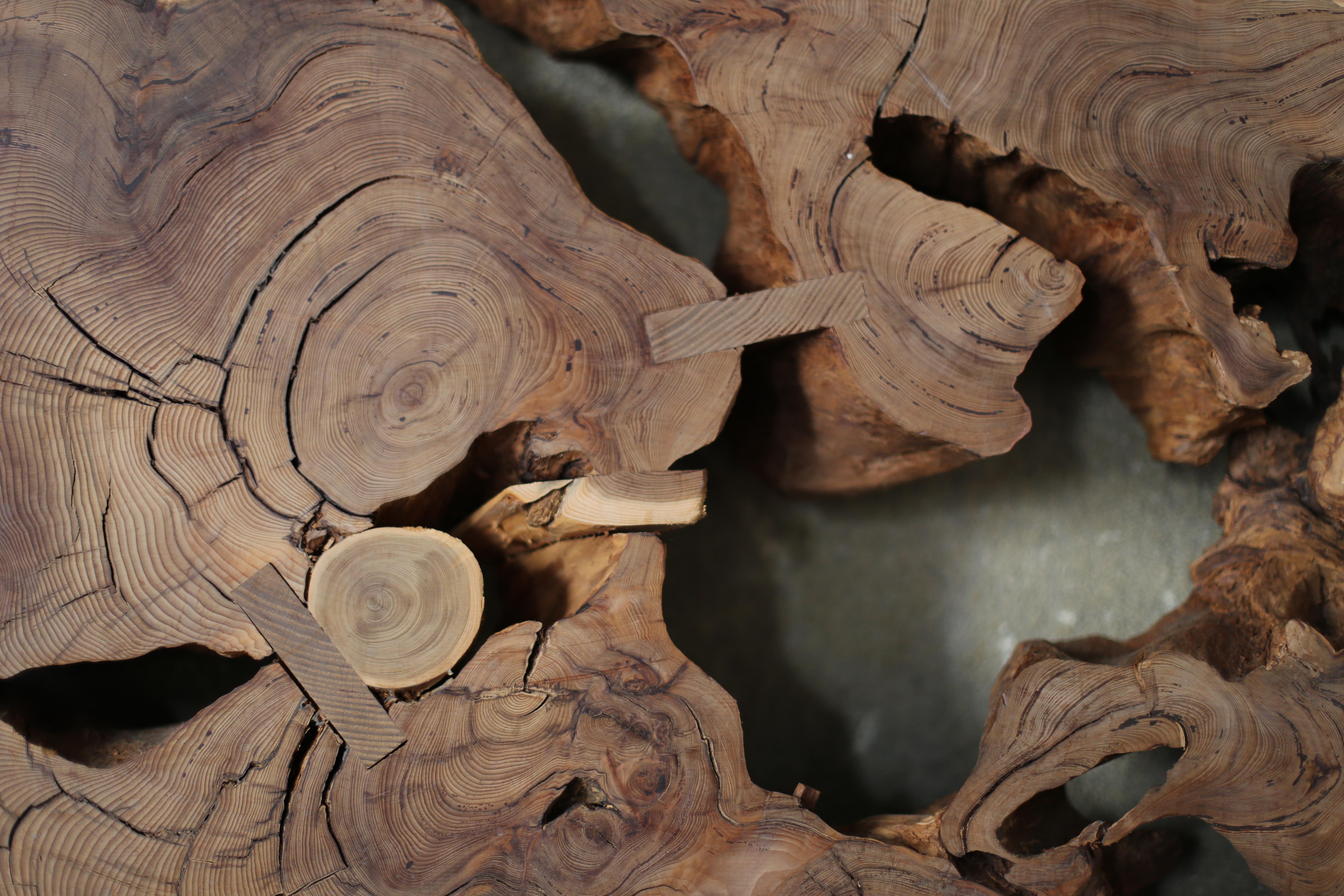 Woodwork Nature’s Sculpture / Japanese Old Object / Display stand For Sale