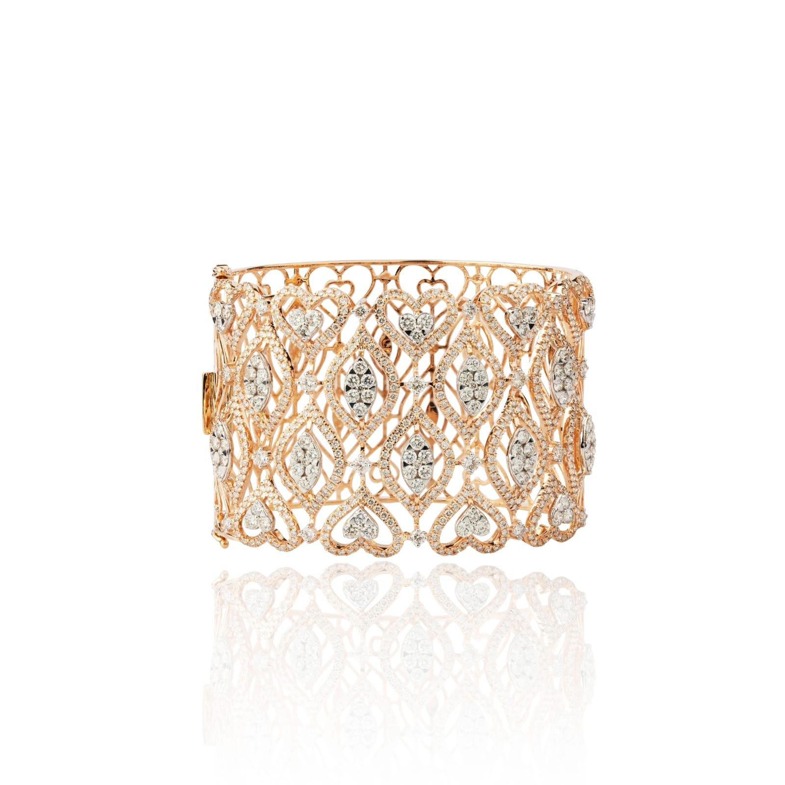 Bracelet en diamants naturel  en or 18k Pour femmes en vente