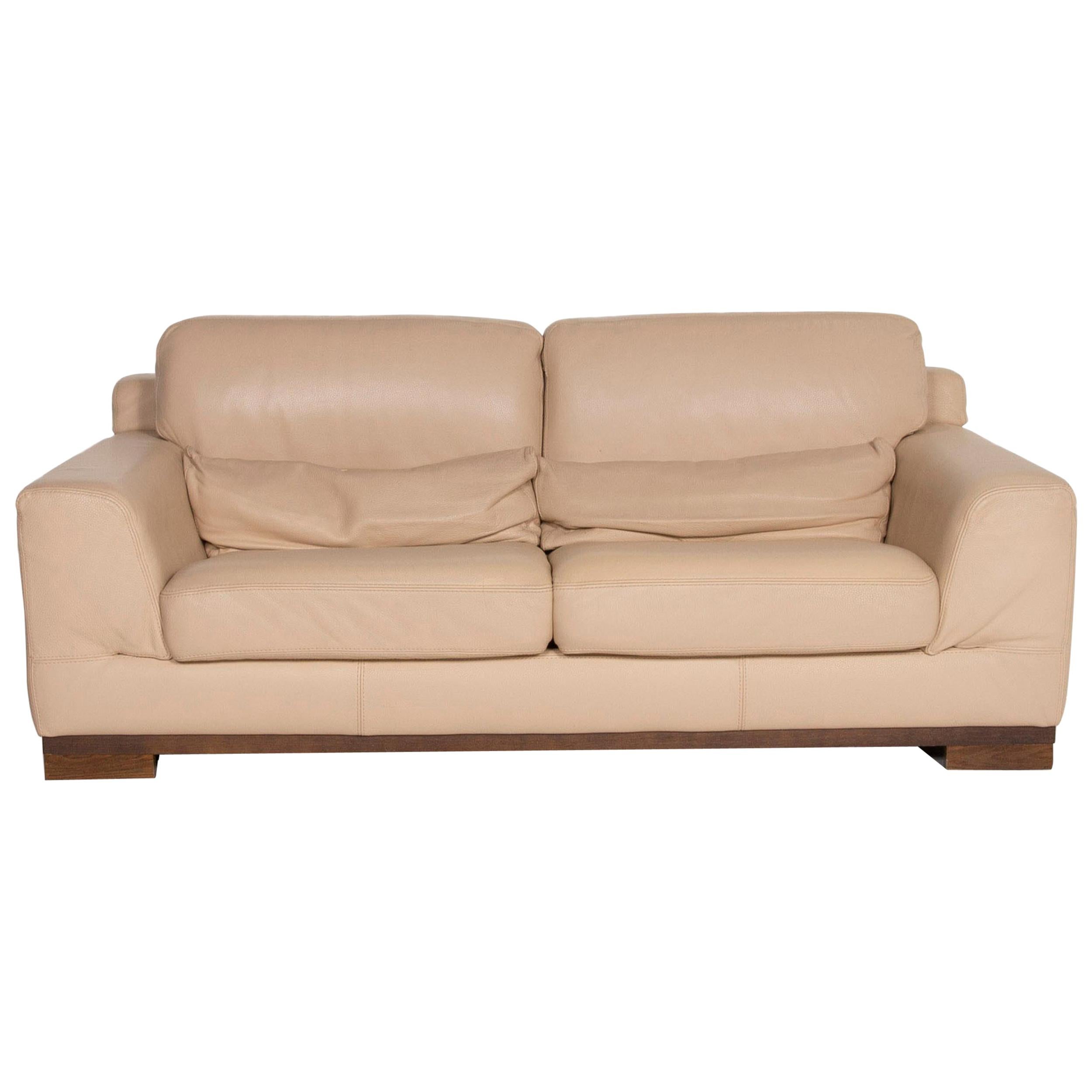 Natuzzi 2085 Leather Sofa Beige Two, Natuzzi Leather Couch